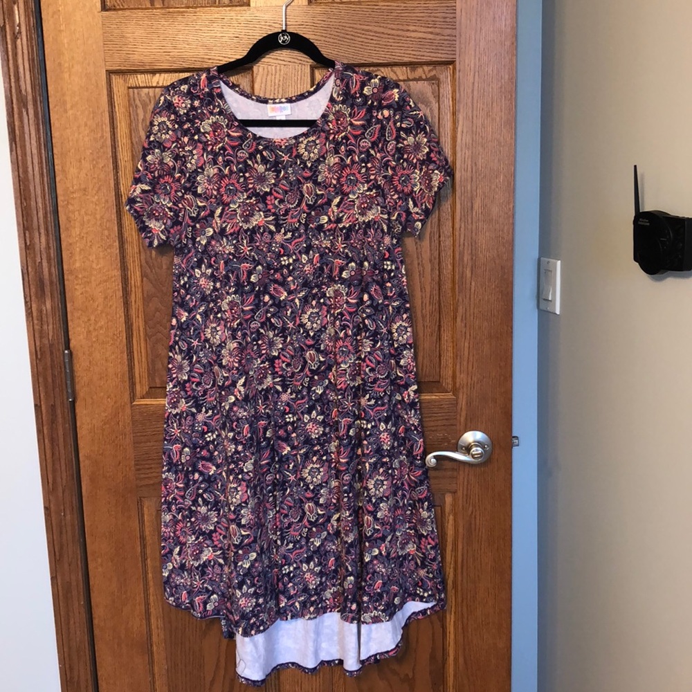 Lularoe Purple & Pink Boho Floral Carly  NWOT